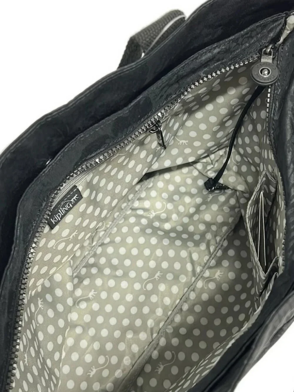 Kipling Black Nylon Jacquard Shoulder Bag